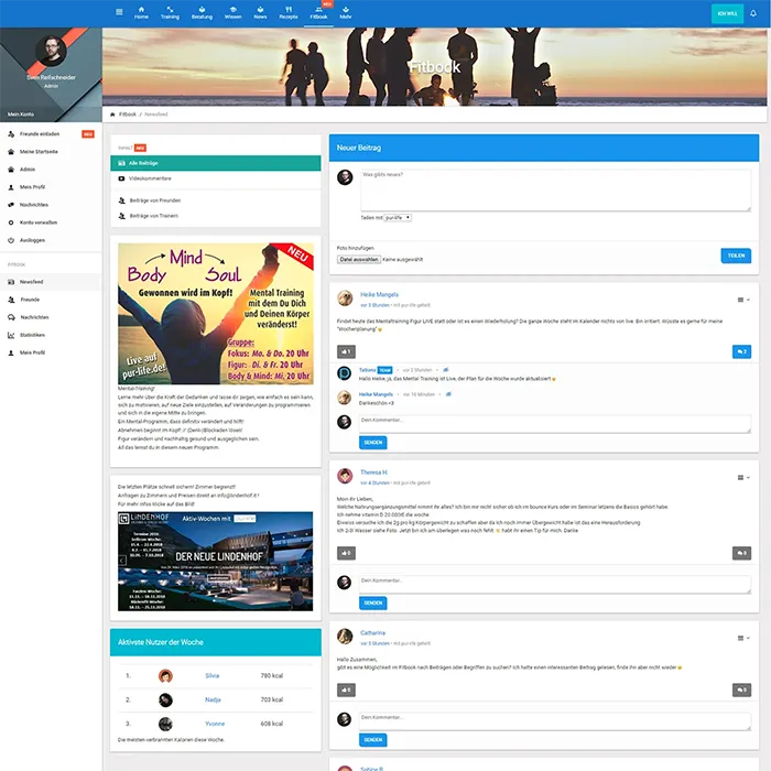 Illustrative Komposition öffentlicher, geschützter, beteiligungsbezogener und operativer Oberflächen in einer digitalen Plattform