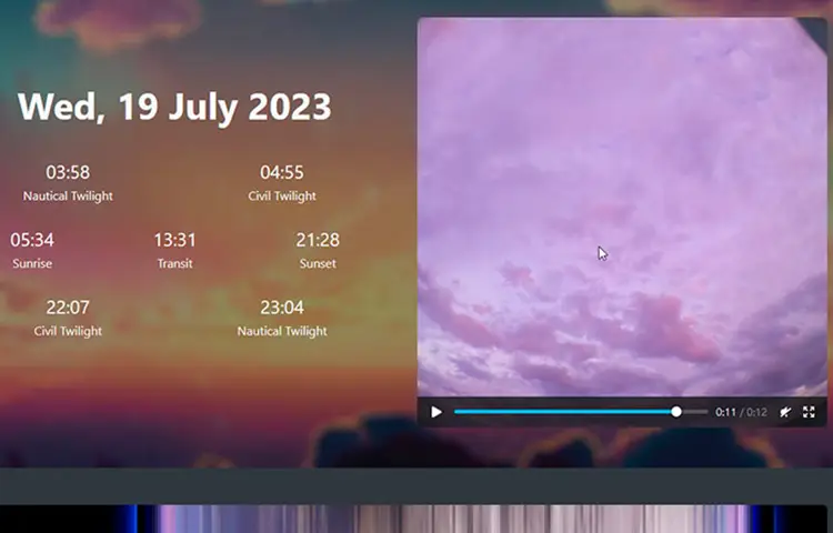 InfinitySky processing archived sky images into a daily timelapse and vertical keogram